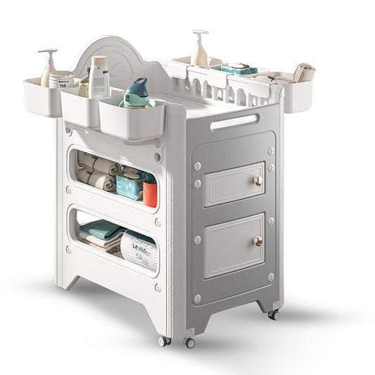 Little Cuddles 2-in-1 Baby Changing Table with Storage, Adjustable Height, Portable Diaper Station, Waterproof & Easy Assembly
